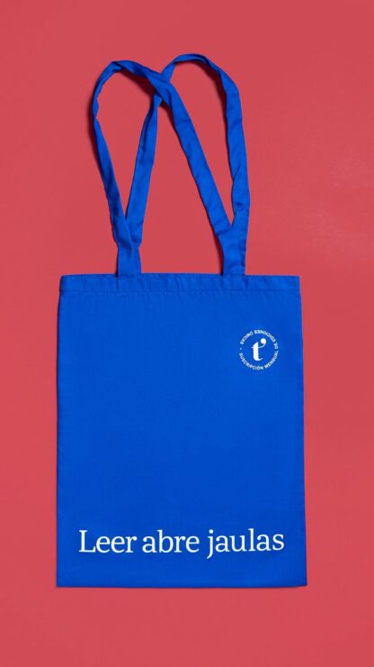 Bolsa de tela literaria azul